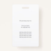 Tradesman Photo ID Vaccine QR Code Blue Badge (Achterkant)