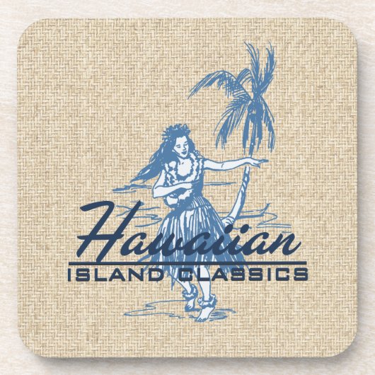 Tradewinds Hula Girl Hawaiian Cork-Onderzetters Bier Onderzetter (Voorkant)
