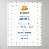Tradie Baby Herinnerings Geboorteakte Poster (Voorkant)