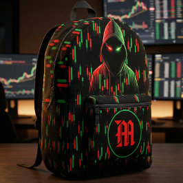 Trading Chart Patroon Streetwear Rood Groene Kaars Bedrukte Rugzak