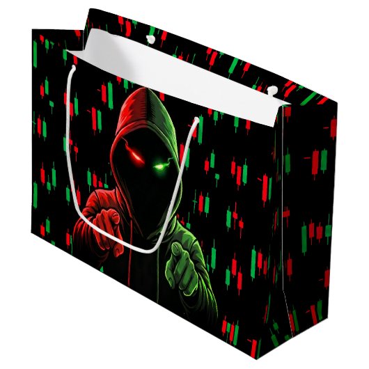 Trading Chart Pattern Streetwear Red Green Candle Groot Cadeauzakje (Voorkant Gekanteld)