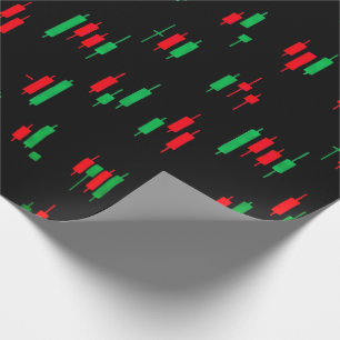 Trading Chartpatroon Streetwear Rood Groene Kaars Cadeaupapier