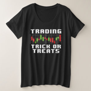 Trading Trick or Treats Funny Finance Afdeling H Grote Maat T-shirt