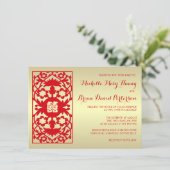 Traditie Classic Red Gold Chinese bruiloft Invite Kaart (Staand voorkant)