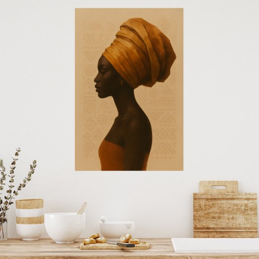 Traditional African Woman Boho Style Wall Art Poster (Keuken)