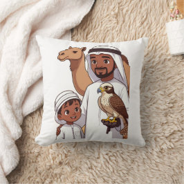 Traditional Arab Falcon Hunt Kussen
