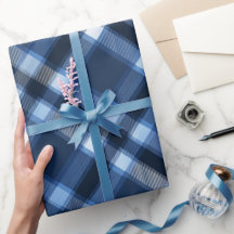 Traditional Blue Navy Check Sky Plaid Pattern