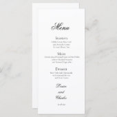 Traditional Calligraphy, Wedding Dinner Menu (Devant / Derrière)