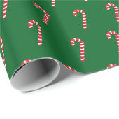 Traditional candy cane & green cadeaupapier (Rol Hoek)
