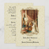 Traditional Catholic Wedding Gold Invitation Kaart (Voorkant / Achterkant)