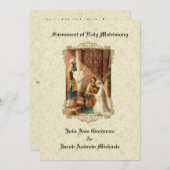 Traditional Catholic Wedding Gold Invitation Kaart (Voorkant / Achterkant)