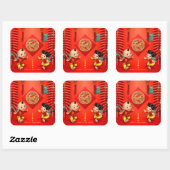 Traditional Chinese firecrackers Horse Year SqS Vierkante Sticker (Vel)