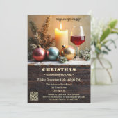 Traditional Christmas Dinner with Wine and Candle Kaart (Staand voorkant)