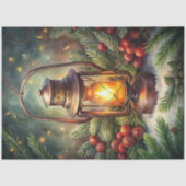 Traditional Christmas lantern holly tissue paper Tissuepapier (Voorkant)