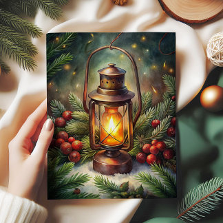 Traditional Christmas lantern holly tissue paper Tissuepapier