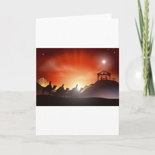 Traditional Christmas Nativity Scene Feestdagen Kaart (Voorkant)