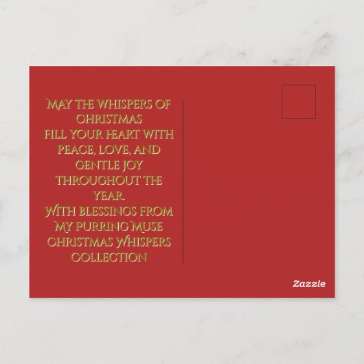 Traditional Christmas Postcard - Gold Typography Briefkaart (Achterkant)