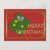 Traditional Christmas Postcard - Gold Typography Briefkaart (Voorkant)