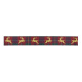 Traditional Christmas Reindeer Plaid Grosgrain Lint (Voorkant)
