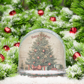 Traditional Christmas Tree and Presents Gift Wrapp Sneeuwbol