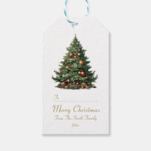 Traditional Christmas Tree Gift Label