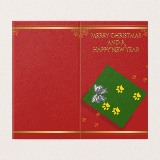 Traditional Christmas Wishes-Folded Card Kaart (Buitenkant ongevouwen)