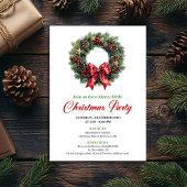 Traditional Christmas Wreath Party Invitation