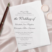 Traditional Classic Elegance Simple Formal Wedding Acryl Uitnodigingen