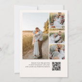 Traditional Classic Script 4 Photo QR Code Wedding Kaart (Achterkant)