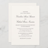 Traditional Classic Simplistic Wedding Invitation (Devant / Derrière)