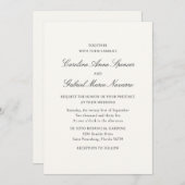 Traditional Classic Simplistic Wedding Invitation (Devant / Derrière)