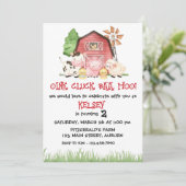 Traditional Farm Theme Birthday Invitation Kaart (Staand voorkant)