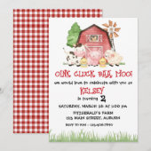 Traditional Farm Theme Birthday Invitation Kaart (Voorkant / Achterkant)