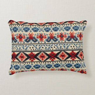 Traditional Folk Embroidery Stripe  Pattern Accent Kussen