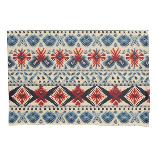 Traditional Folk Embroidery Stripe Pattern Kussensloop (Voorkant)