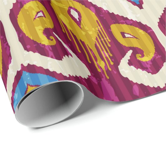 Traditional ikat fabric seamless pattern cadeaupapier (Rol Hoek)