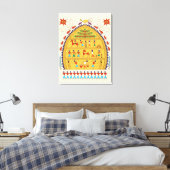 Traditional Indian Folk Art Canvas – Handcrafted Afdruk (Insitu (Slaapkamer))