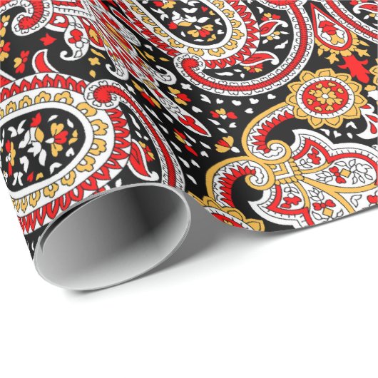 Traditional indian paisley pattern cadeaupapier (Rol Hoek)