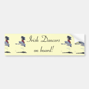Traditional Irish Dancing Cartoon Bumpersticker