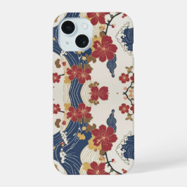 Traditional Japanese Kimono Pattern iPhone 15 Hoesje