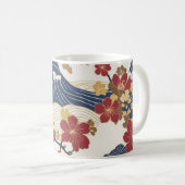 Traditional Japanese Kimono Pattern Koffiemok (Voorkant rechts)