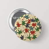Traditional Japanese Maple Leaf Patterns Ronde Button 5,7 Cm (Voorkant /achterkant)