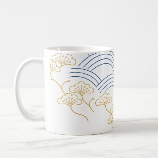 Traditional Japanese Wave Pine Mug (Gauche)