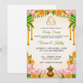 Traditional Marigold Kalyanam Invitation Card (Devant / Derrière)