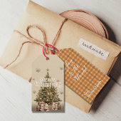 Traditional Merry Christmas Antiek Warm Gold Cadeaulabel