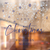 Traditional Minimalist Navy Snowflakes  Raamsticker (Vel 2)