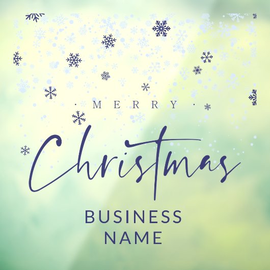 Traditional Minimalist Navy Snowflakes  Raamsticker (Vel 3)