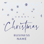 Traditional Minimalist Navy Snowflakes  Raamsticker (Vel)