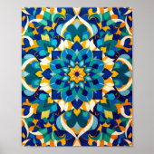 Traditional Moroccan Zillij Geometric Tile Pattern Poster (Voorkant)