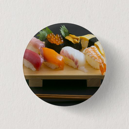 Traditional Nigiri Sushi Art – Pinback Button by S (Voorkant)